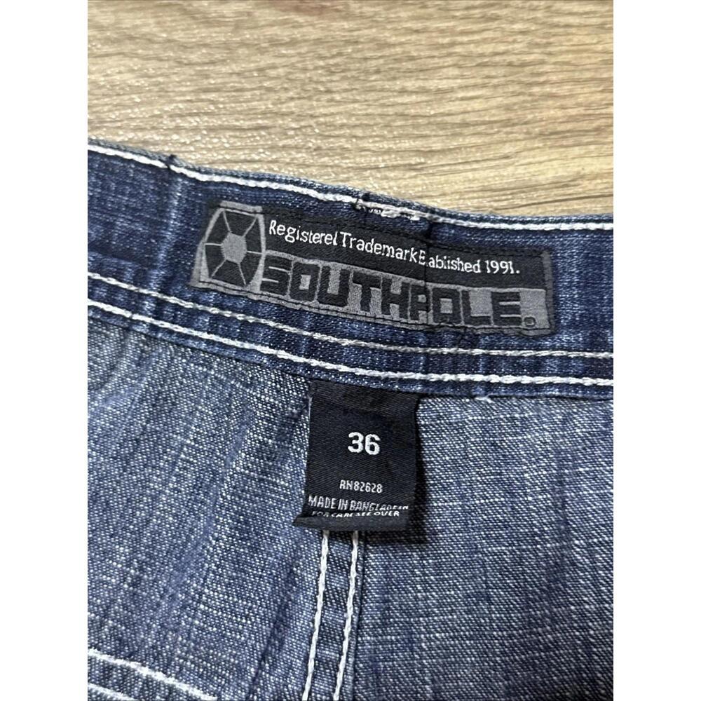 Vintage Southpole Jean Shorts Size 36 Blue Jnco Style Y2K Baggy Carpenter Denim - Picture 2 of 8